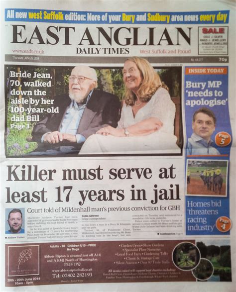 The latest issues were added in Sep 6, 2022. . East anglian daily times death notices